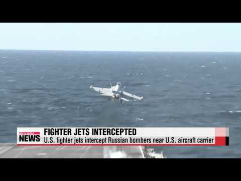 U.S. fighter jets intercept Russian bombers near U.S. aircraft carrier 한반도 공해상